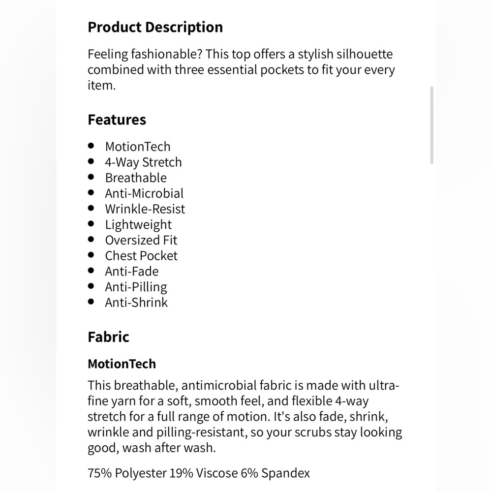 Fabletics Scrub Top - Picture 7 of 7